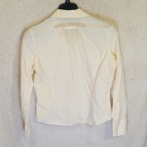 Harley Davidson white button up shirt size large - Picture 4 of 5